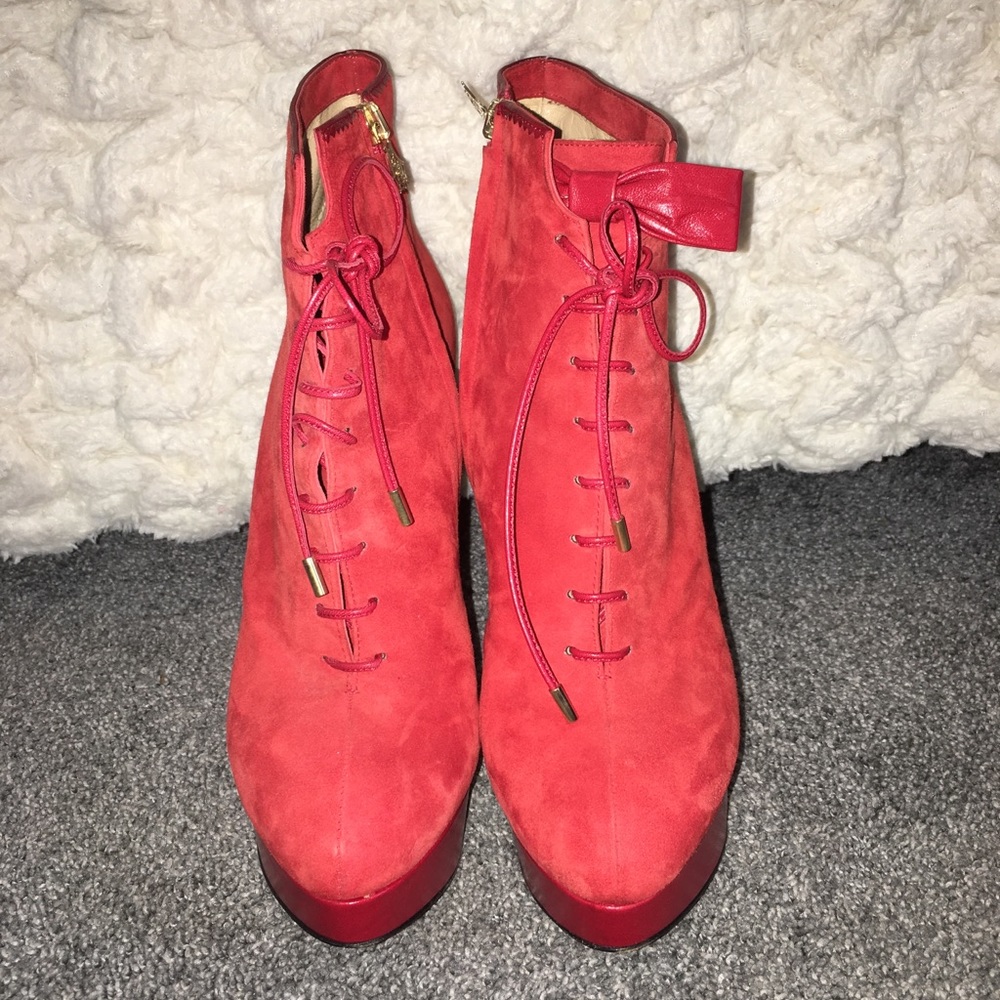 Charlotte Olympia suede boots